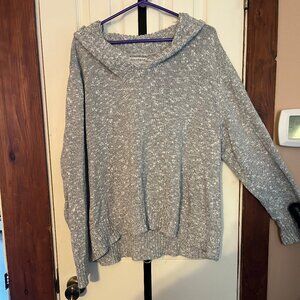 Sag Harbor Size 3X Gray Glittery Knitted Sweater